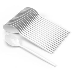 Gloss White Plastic Spoons | 40 Count
