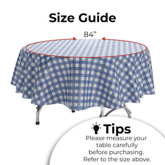 Round Blue Gingham Table Cover | 6 Pack