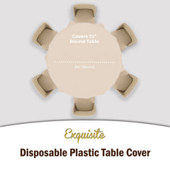 Round Ivory Table Cover | 6 Pack