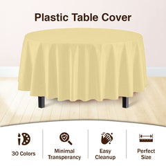 Round Light Yellow Table Cover | 12 Pack