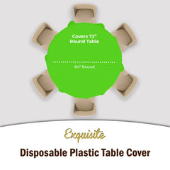 Premium Round Lime Green Table Cover | 12 Pack