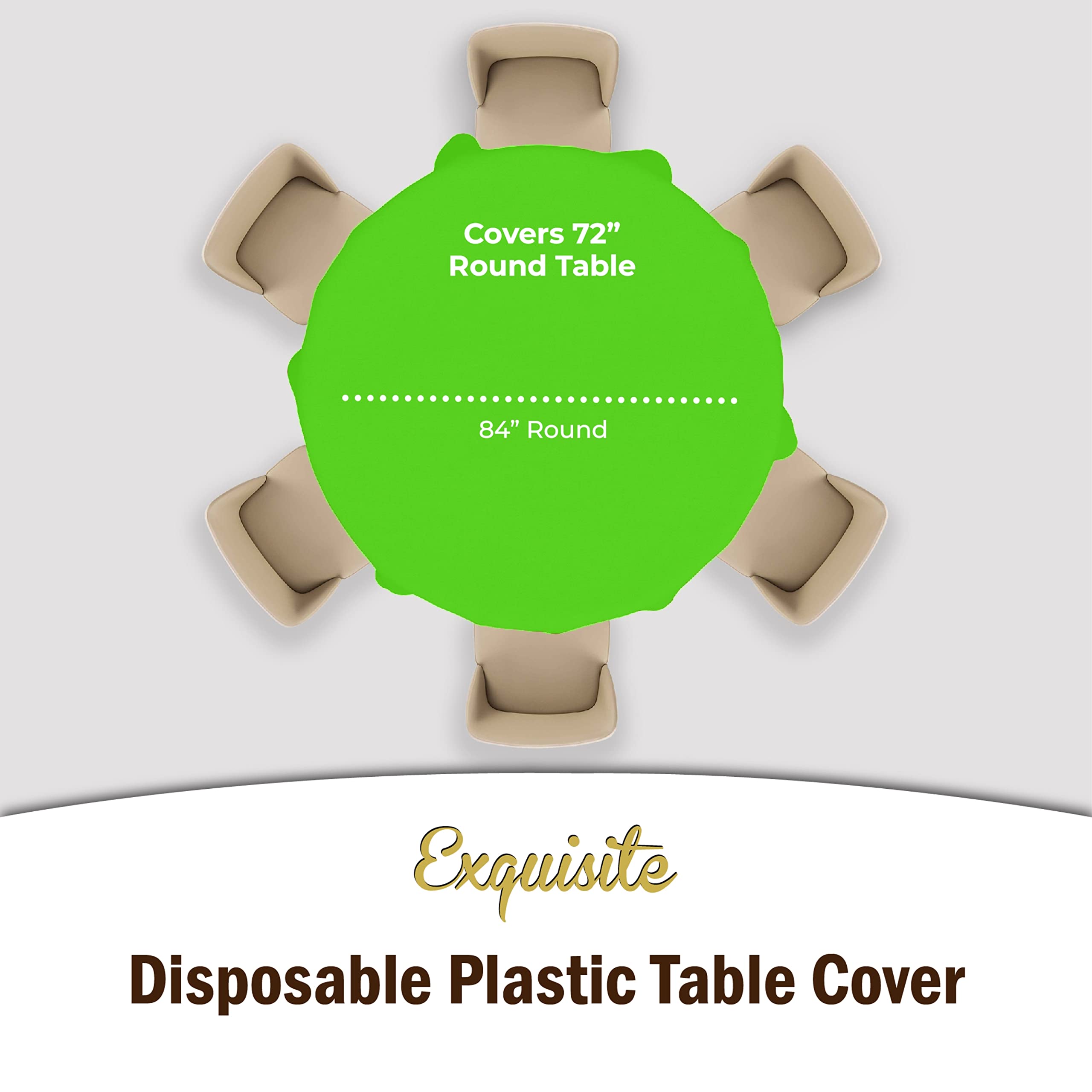 Round Lime Green Table Cover | 6 Pack