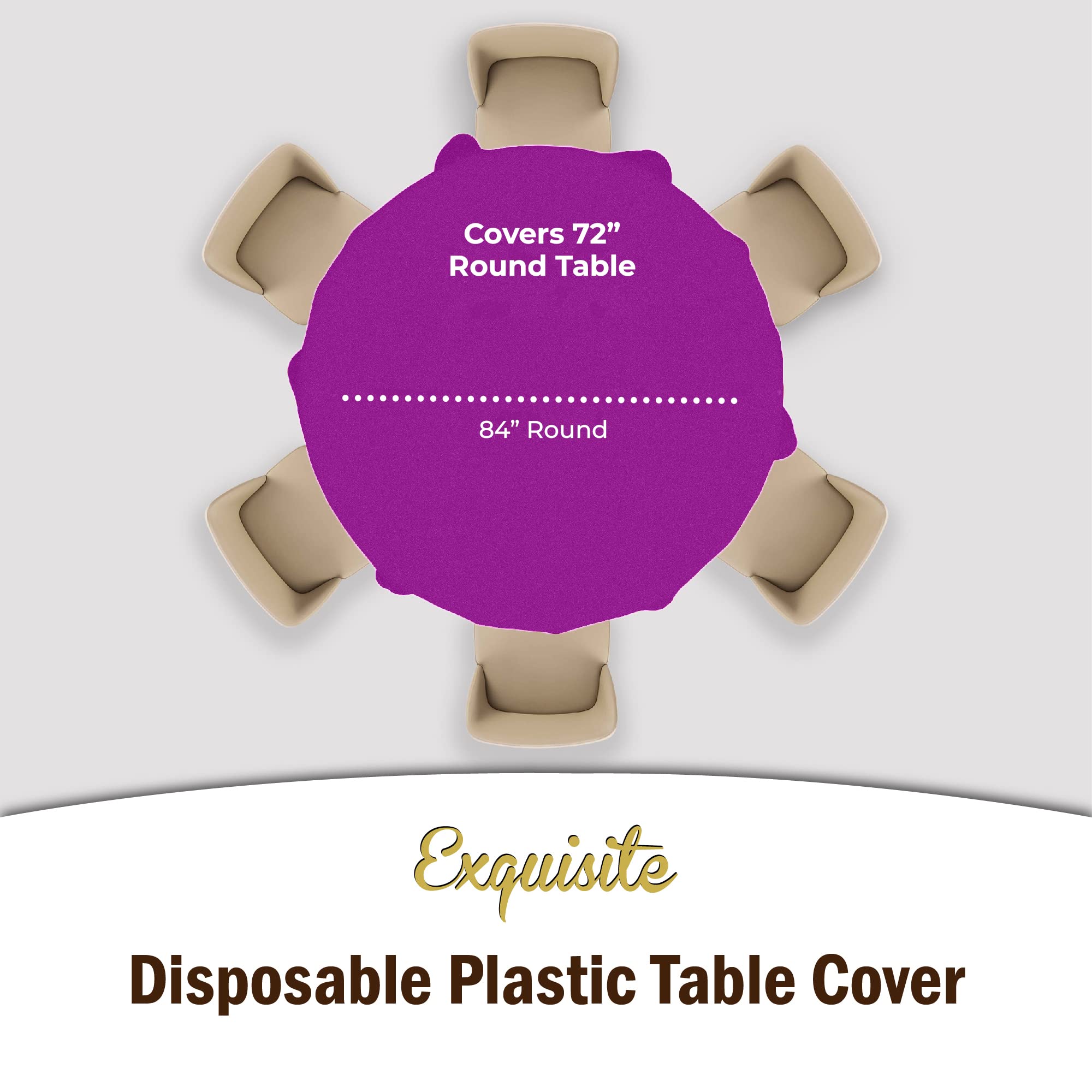 Magenta Round Plastic Table Covers | 48 Count