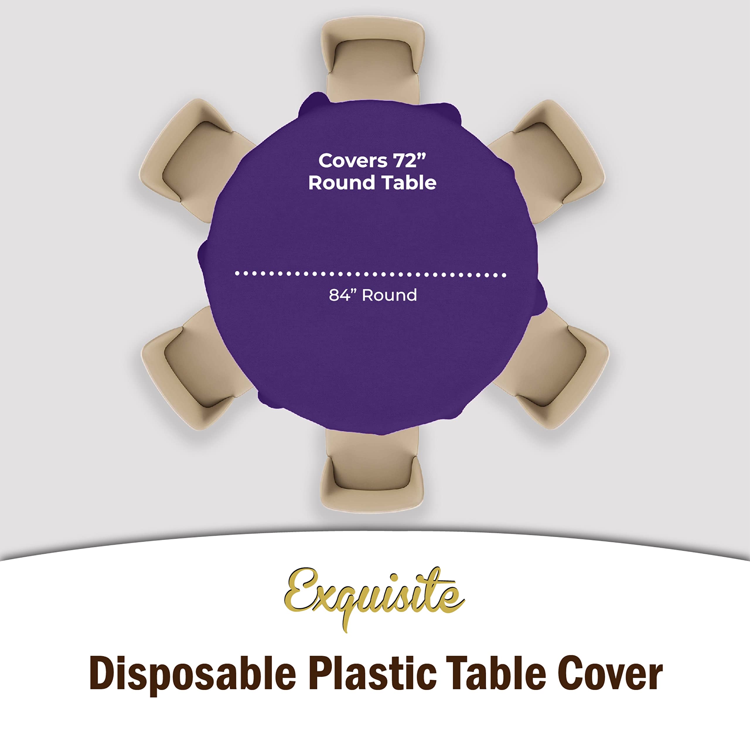 Purple Round Plastic Table Covers | 48 Count