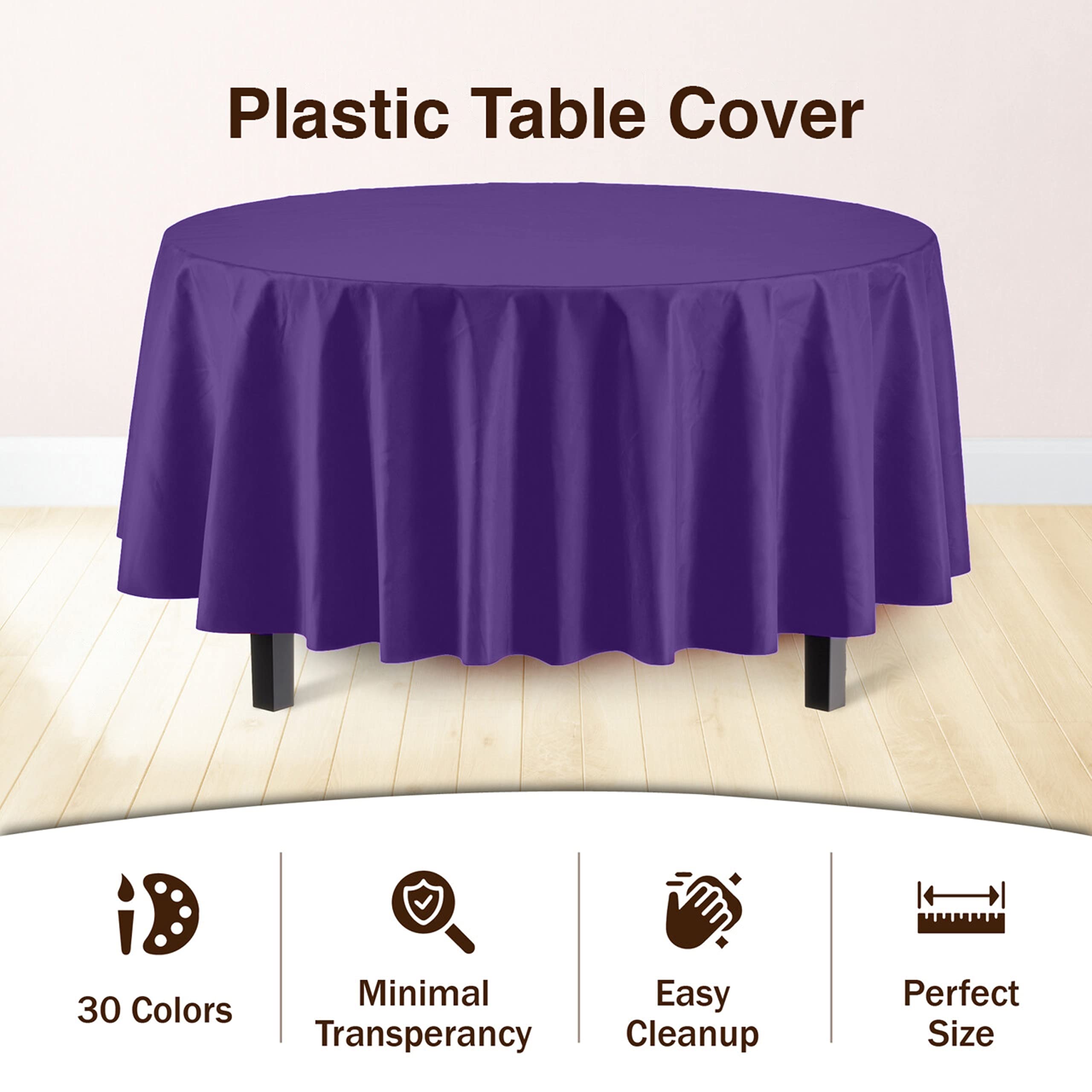 Round Purple Table Cover | 12 Pack