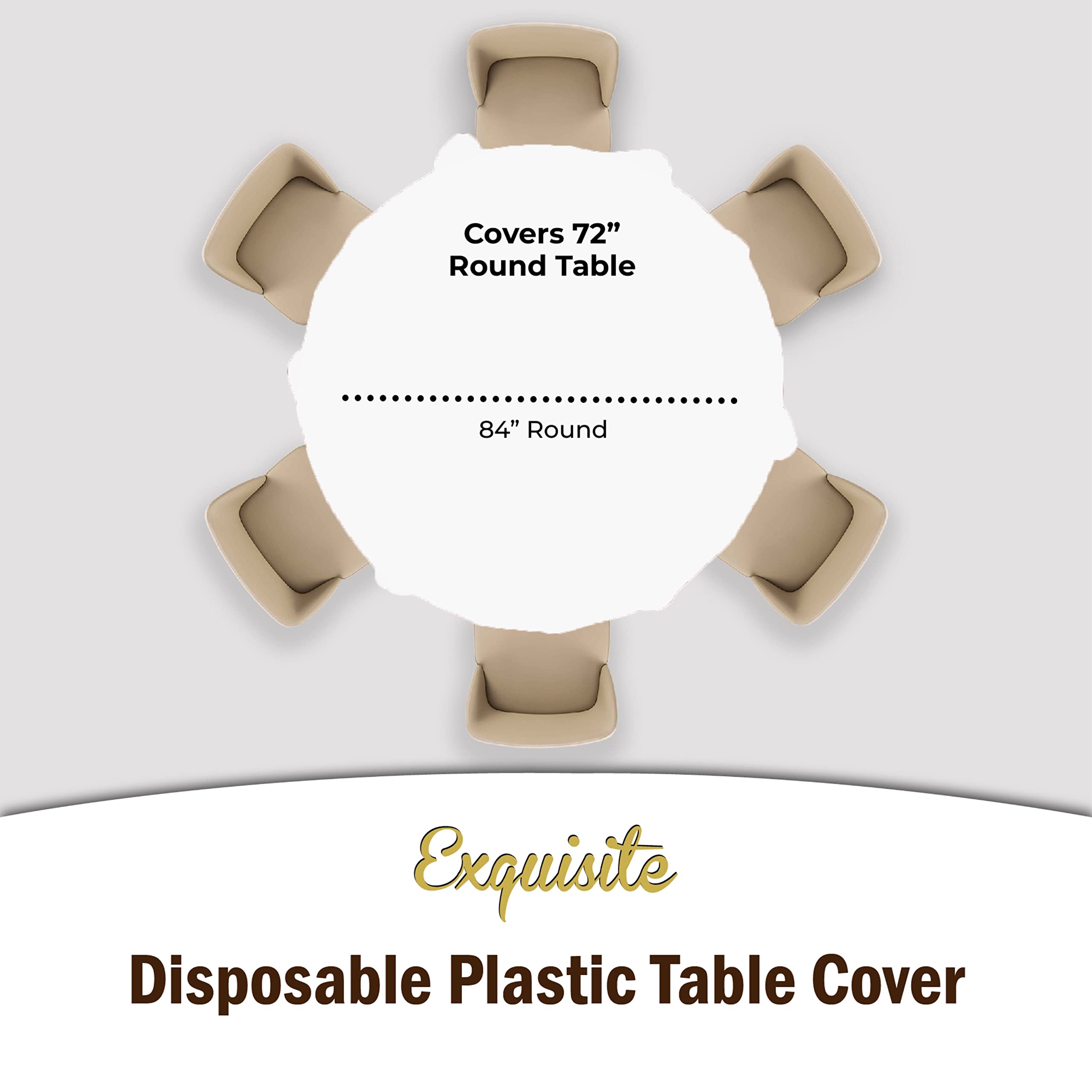 White Round Plastic Table Covers | 48 Count