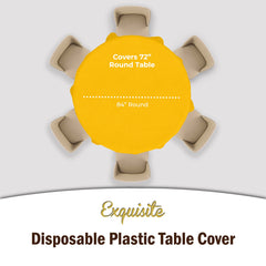 Round Yellow Table Cover | 12 Pack