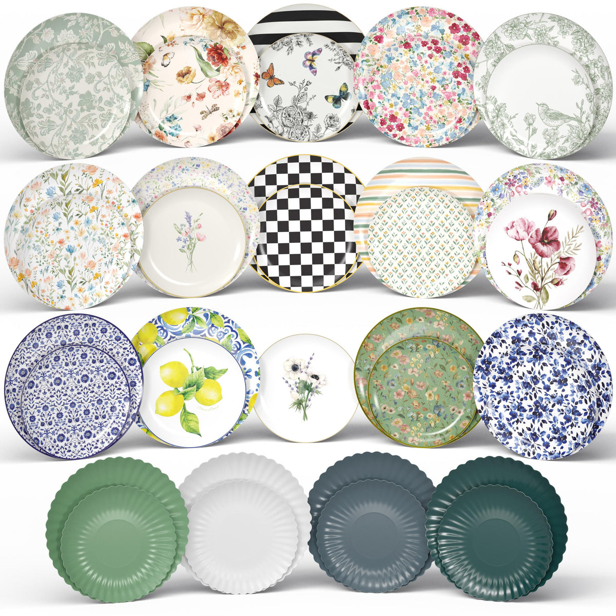 Sample Pack - Earthtrends Assorted Plates - 1 Large, 1 Small Each