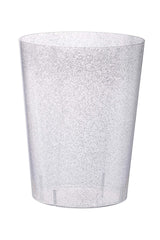 Clear Ice Bucket With Silver Glitter | 4 Count