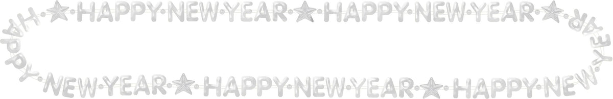 Happy New Year Beaded Necklace, 32-inch, Gold/Silver - Pack of 24