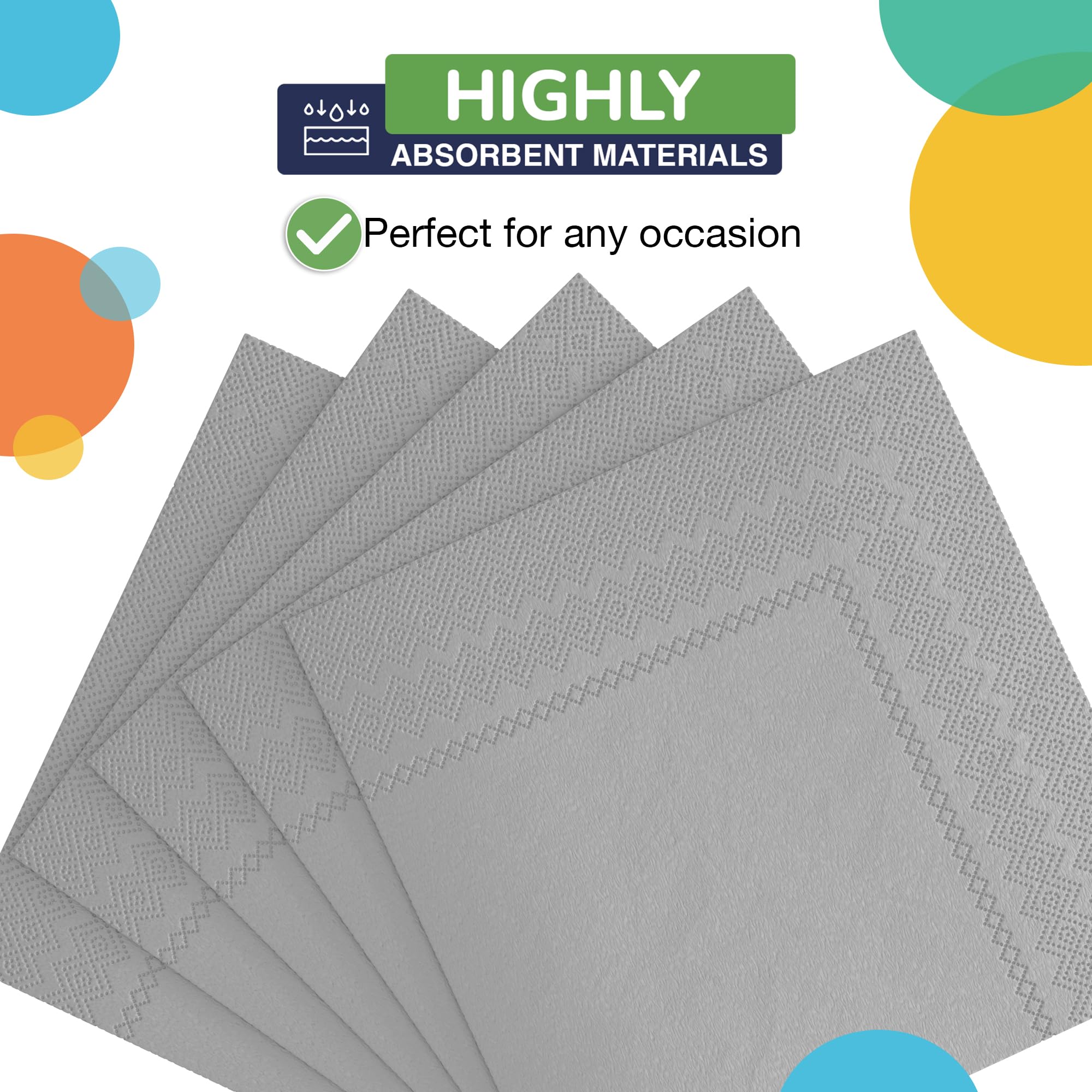 Silver Dinner Napkins | 3600 Pack