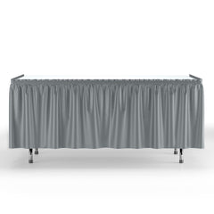 Silver Plastic Table Skirt | 6 Pack