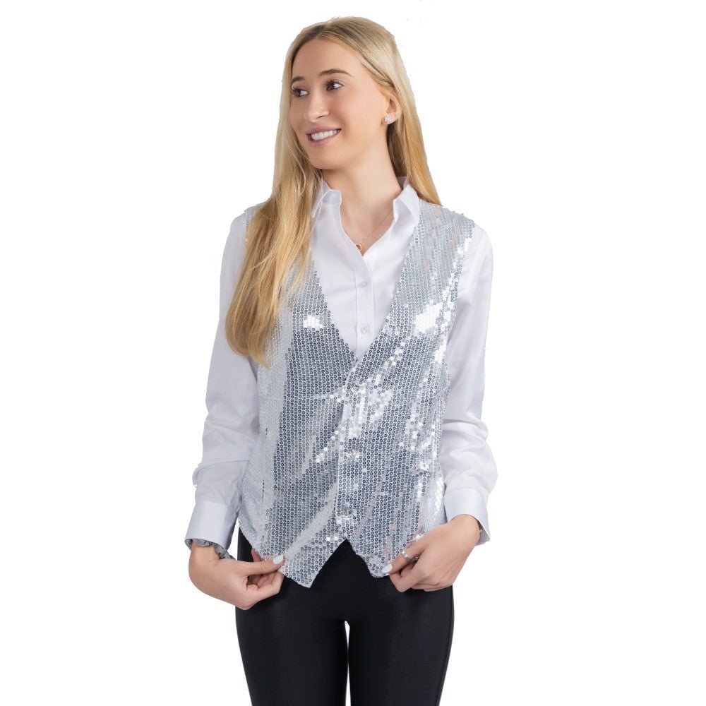 Silver Sequin Vest - Adults