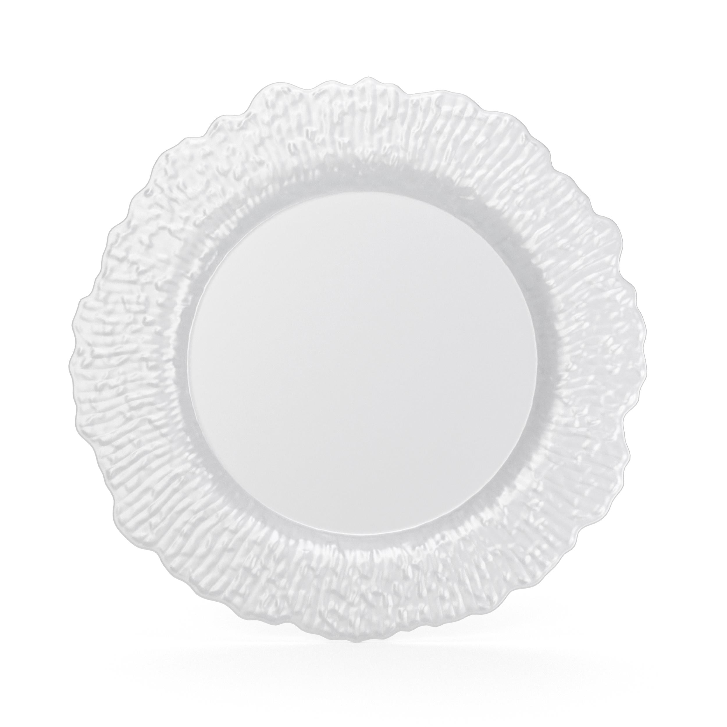 Pearl White Leaf Plate Combo | 30 10-inch + 30 7-inch