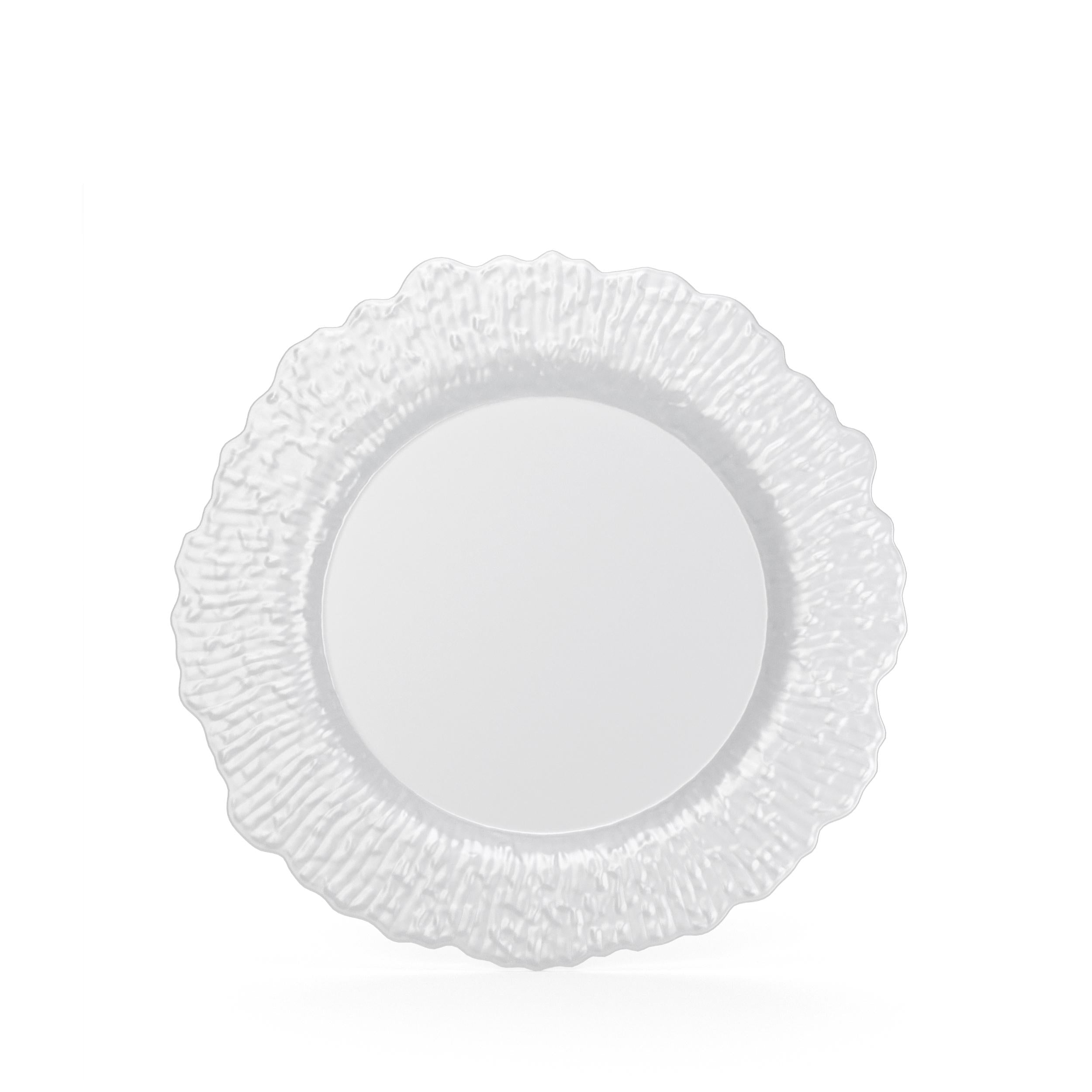 Pearl White Leaf Plate Combo | 30 10-inch + 30 7-inch