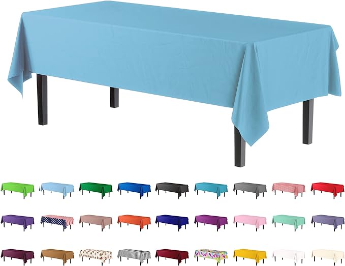 Premium Sky Blue Table Cover | 12 Pack