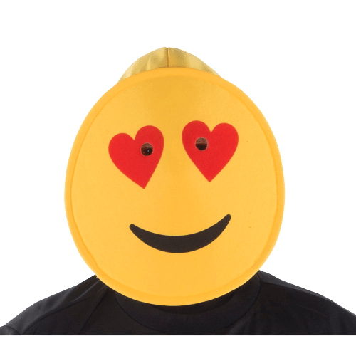 Smiling Hearts Emoji Mask - Adults