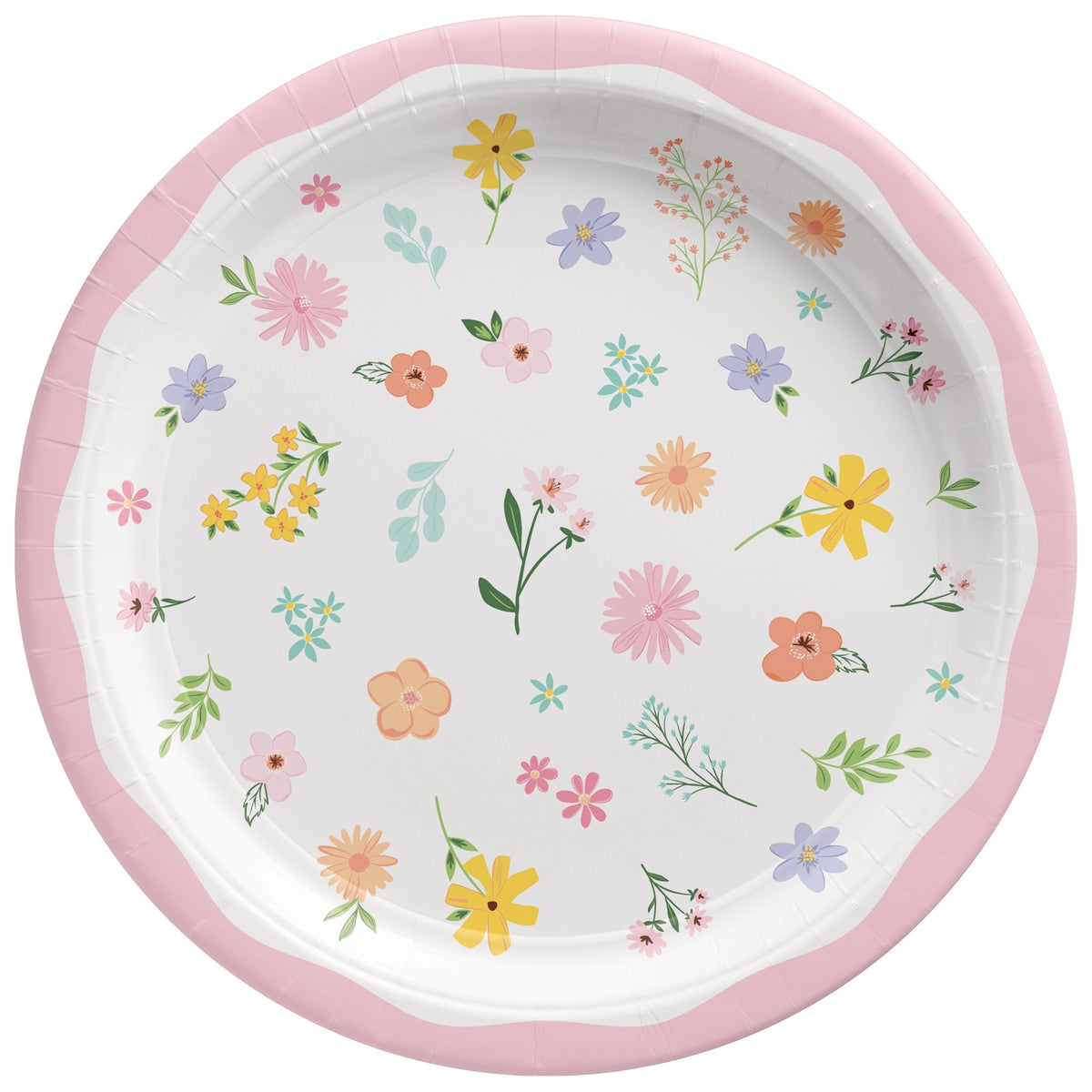 Springtime Blooms Round Dessert Paper Plates, 7-inch, 8-ct - Pack of 6