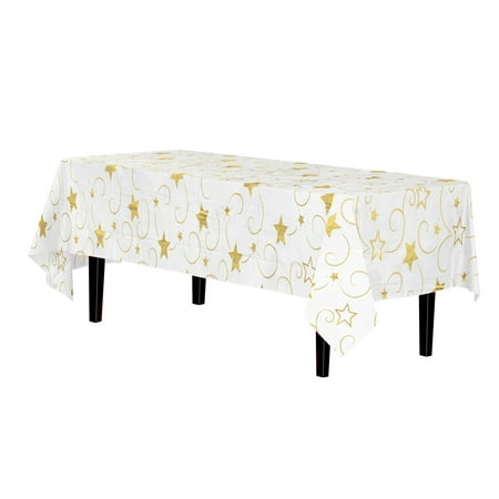 Gold Star Printed Table Cover | 6 Pack