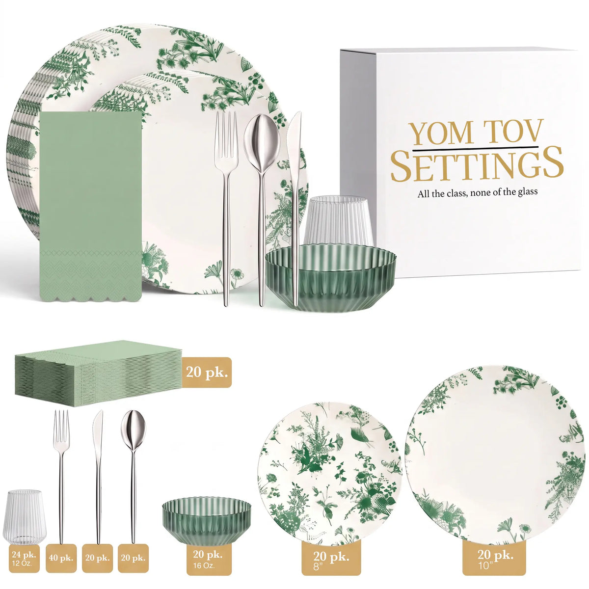 Service for 20 | Sukkot Under the Leaves | with Bowls & Cups