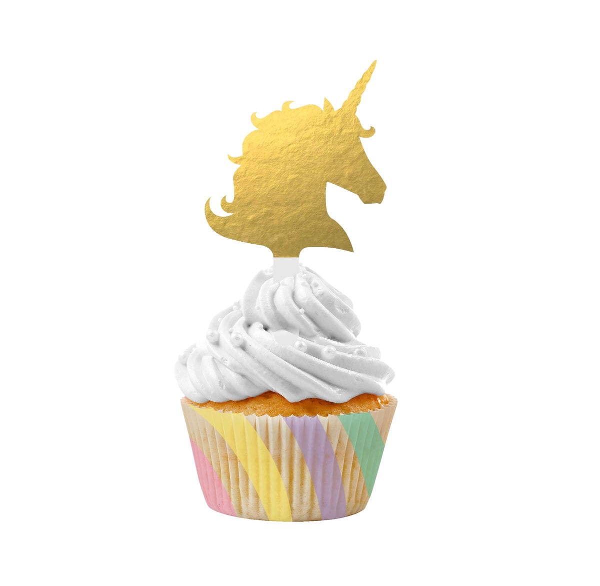 Unicorn Cupcake Decorating Kit, Gold, 2-inch, 24-pk - Pack of 2