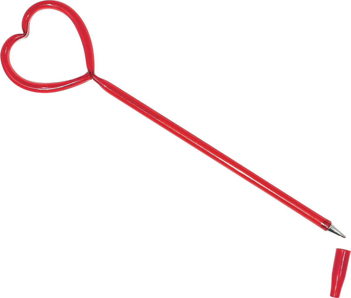 Writing Pen, Red, Heart, 8-in, for Valentine's Day - Pack of 6