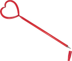 Writing Pen, Red, Heart, 8-in, for Valentine's Day - Pack of 6