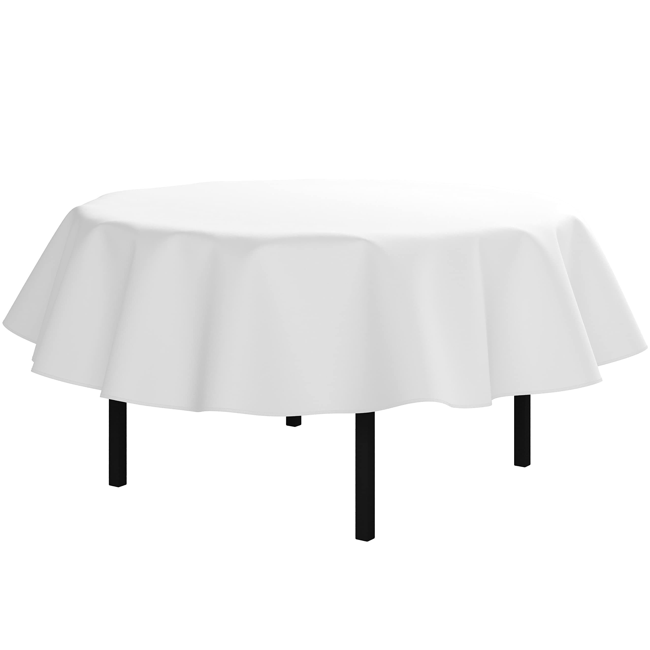 White Flannel Backed Table Cover 70 In. Round | 2 Pack