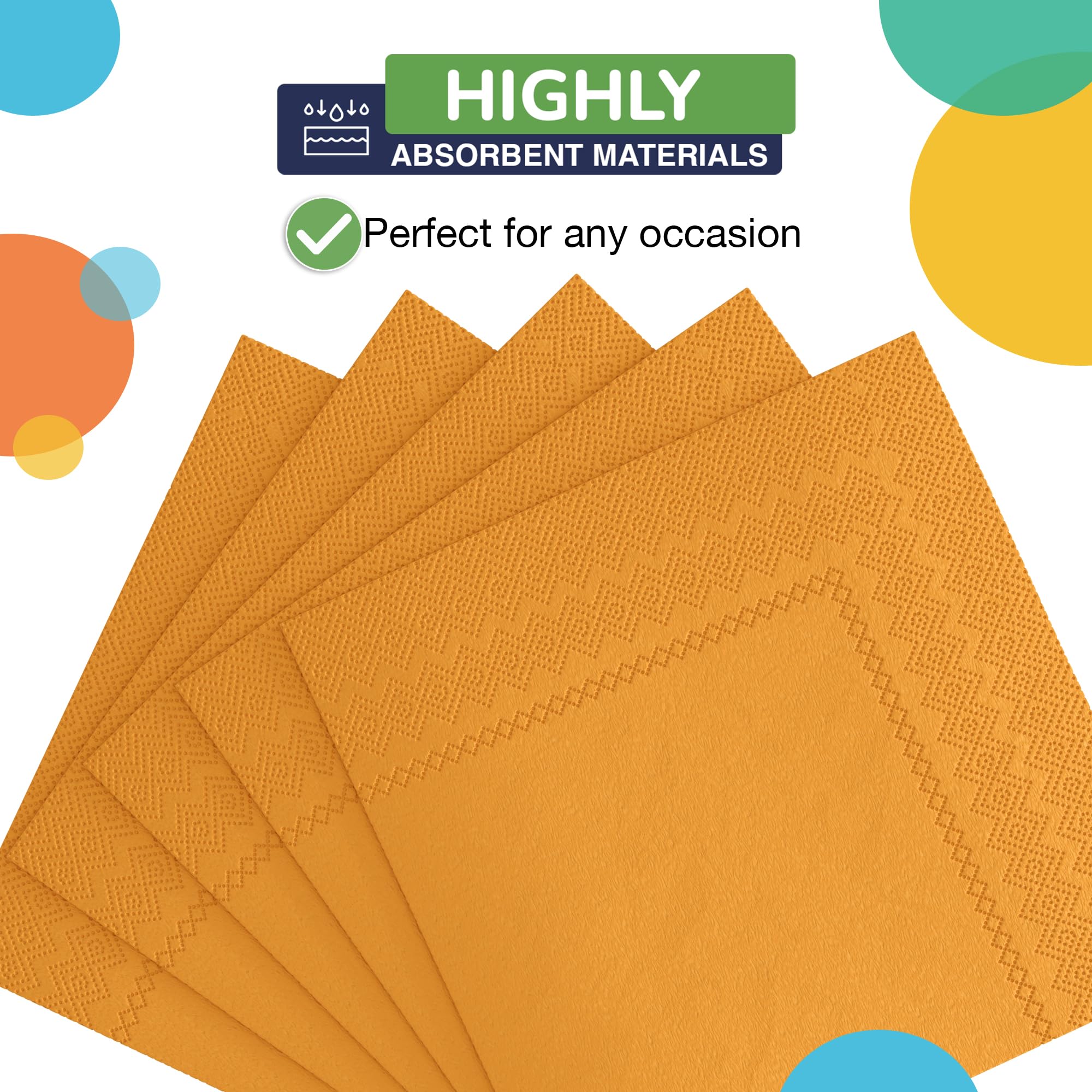 Yellow Beverage Napkins | 3600 Pack