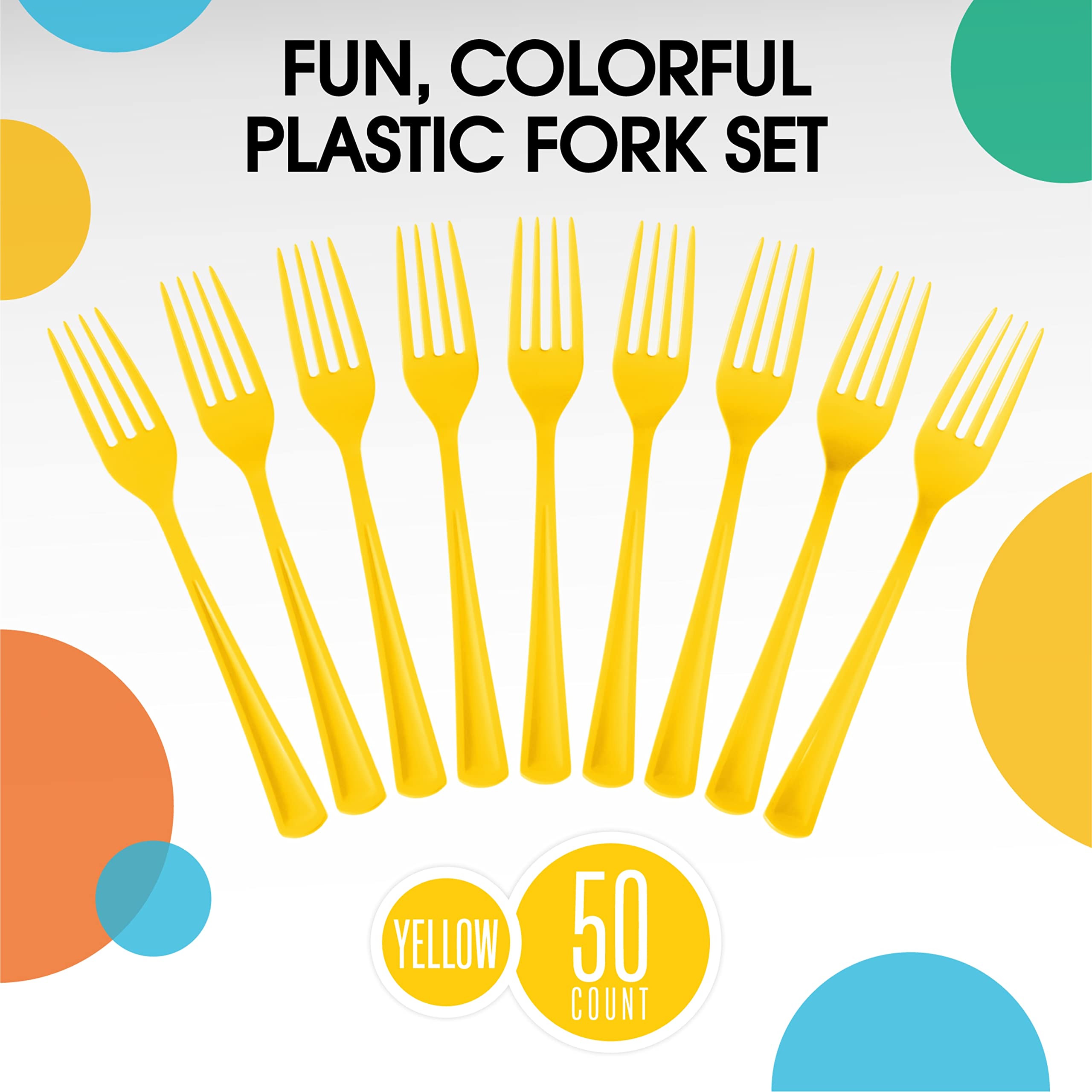 Heavy Duty Yellow Plastic Forks | 100 Count