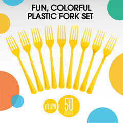 Heavy Duty Yellow Plastic Forks | 100 Count