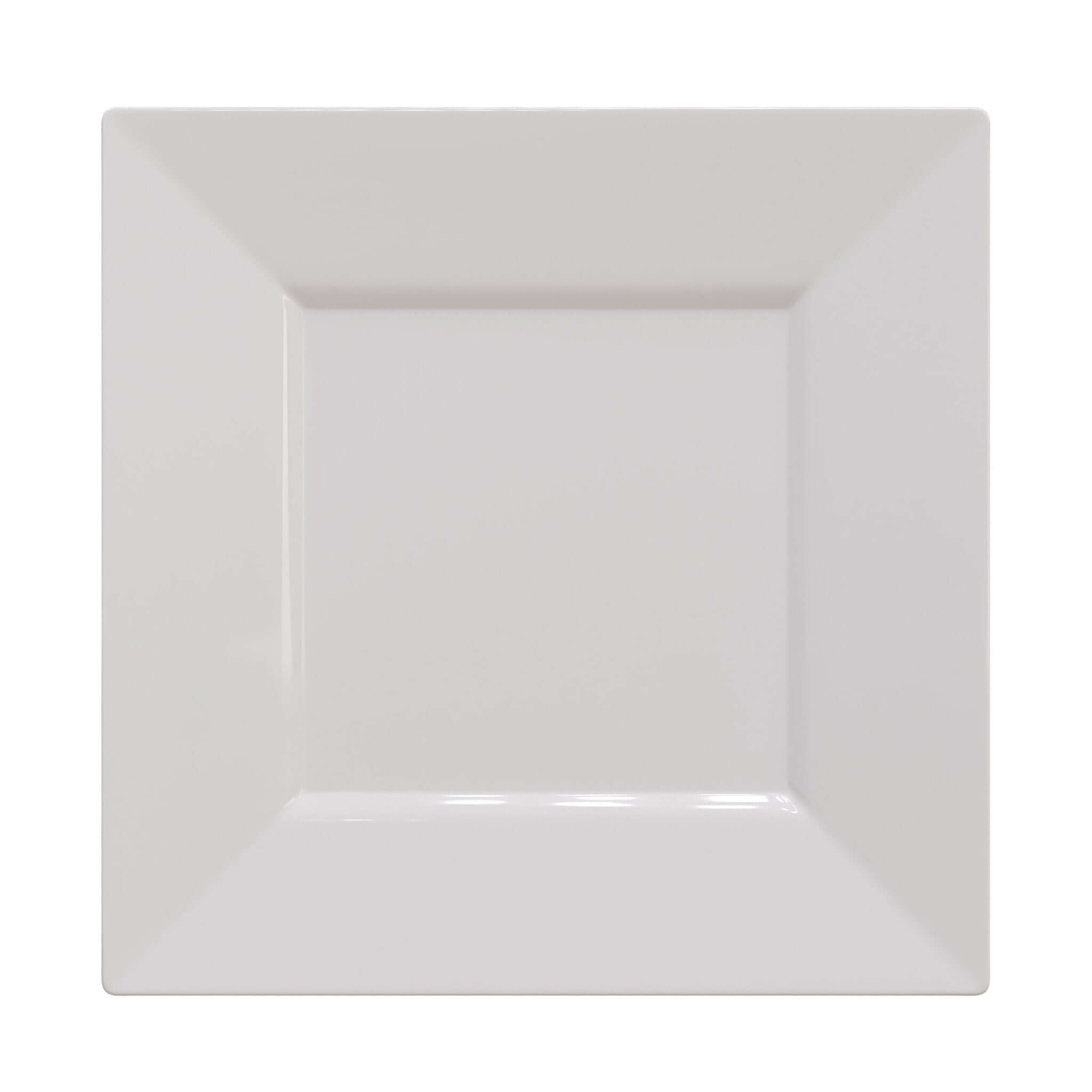 10.75" White Square Plastic Plates (120 Count) - Yom Tov Settings
