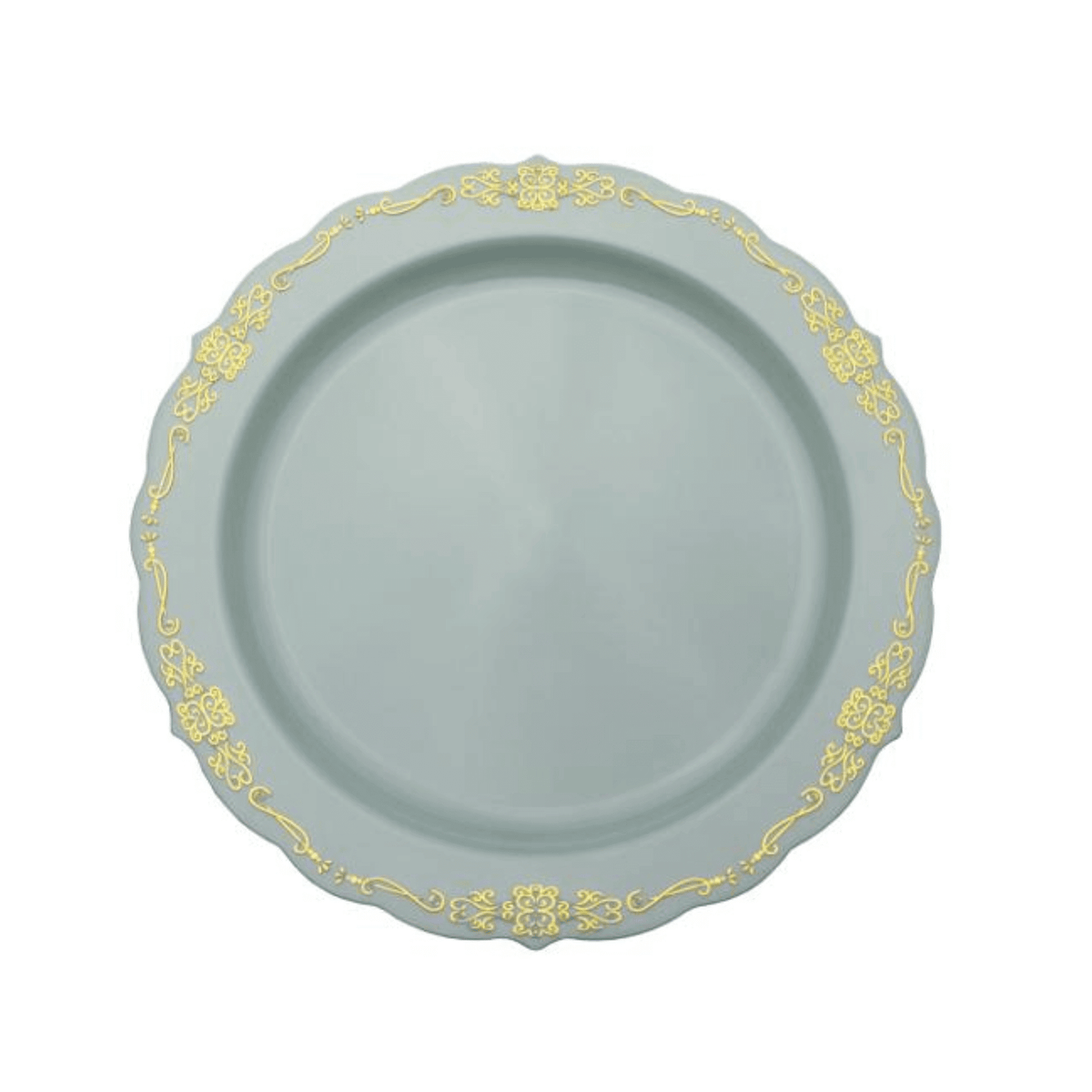 9" Robin Blue Victorian Design Plastic Plates (120 Count) - Yom Tov Settings