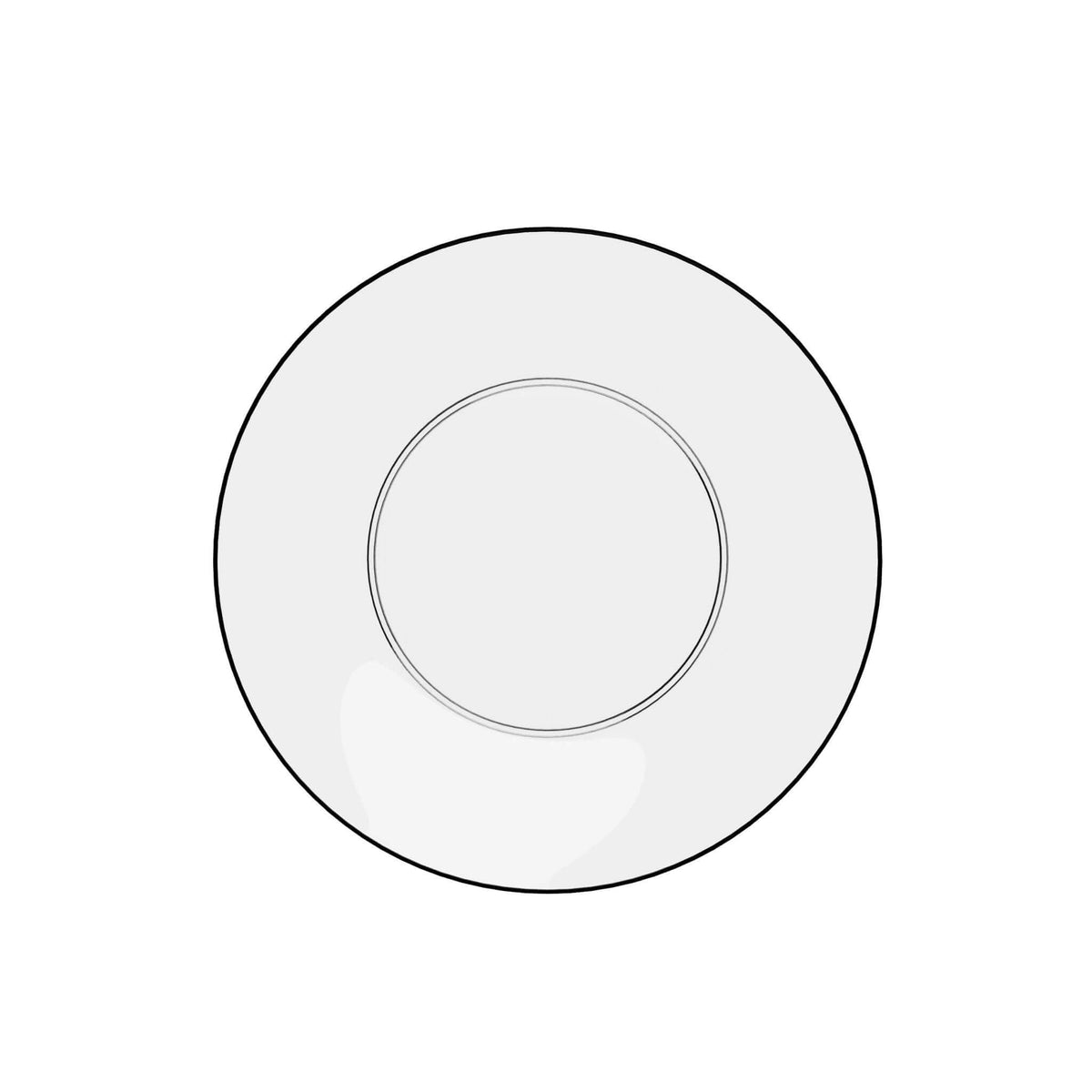 8" Classic Clear & Black Rim Design Plastic Plates (120 Count) - Yom Tov Settings