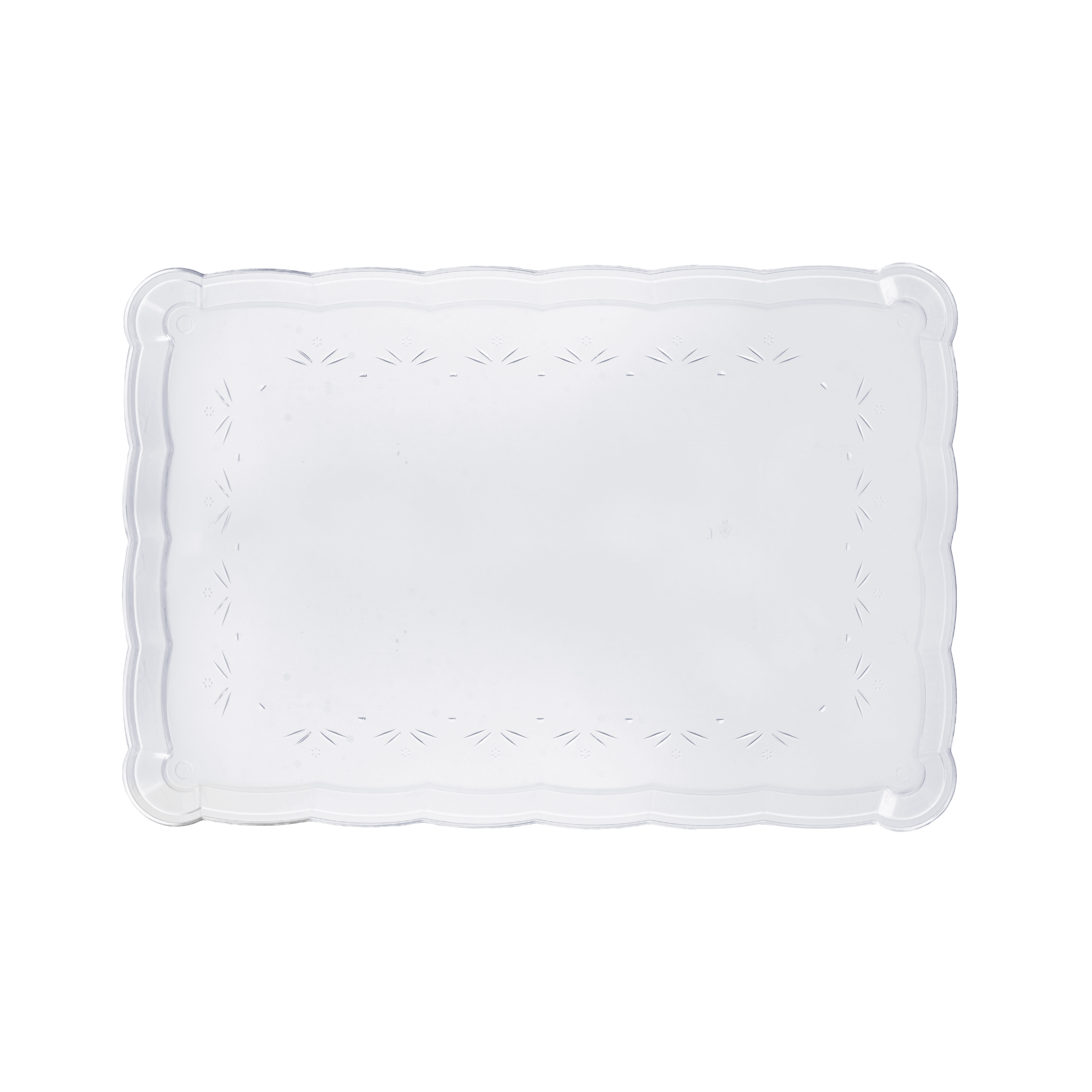12" x 18" | Clear Plastic Rectangle Tray | 24 Count - Yom Tov Settings