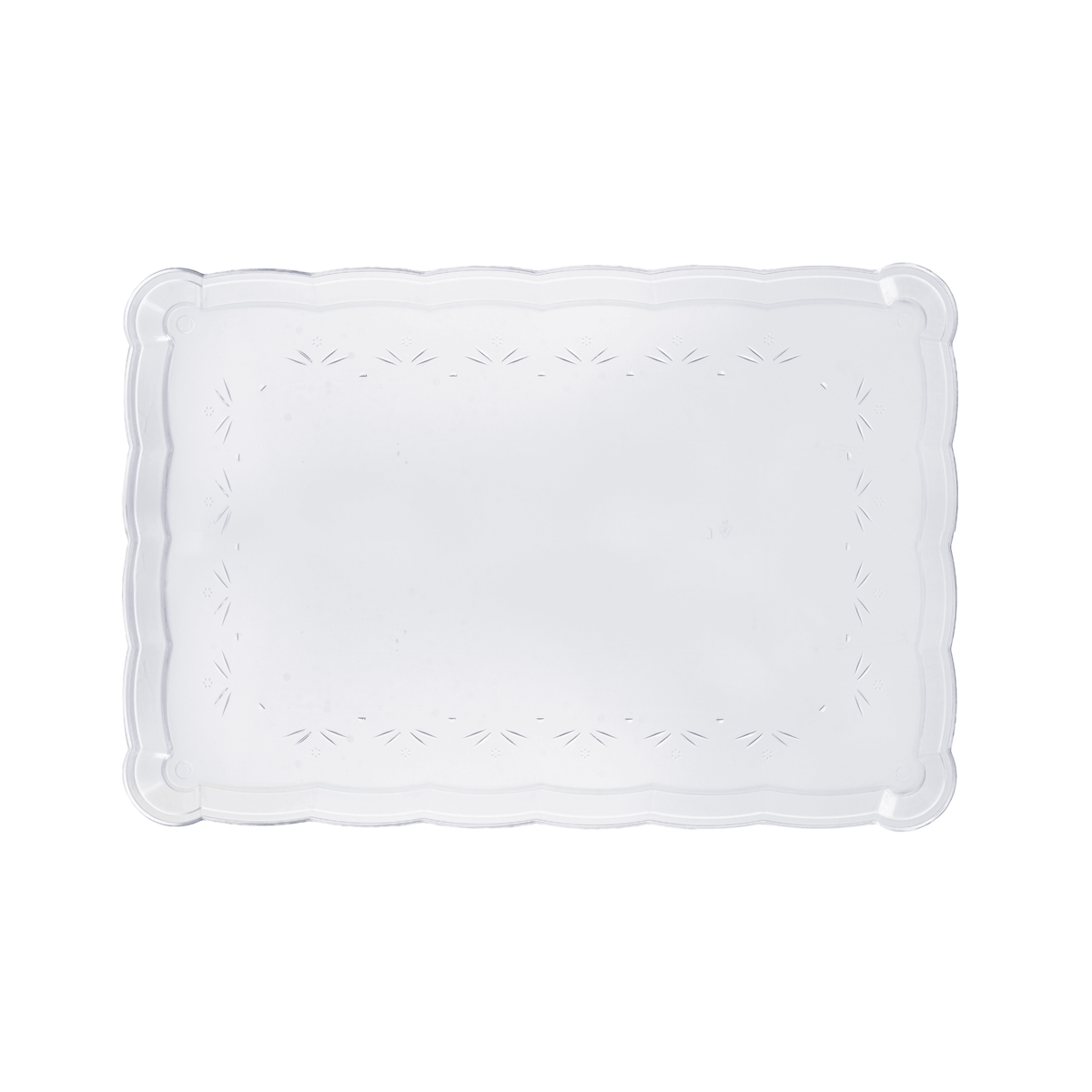 12" x 18" | Clear Plastic Rectangle Tray | 24 Count - Yom Tov Settings