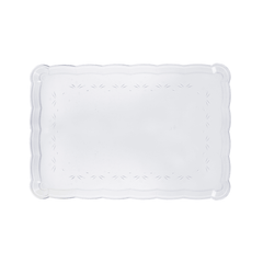 12" x 18" | Clear Plastic Rectangle Tray | 24 Count - Yom Tov Settings