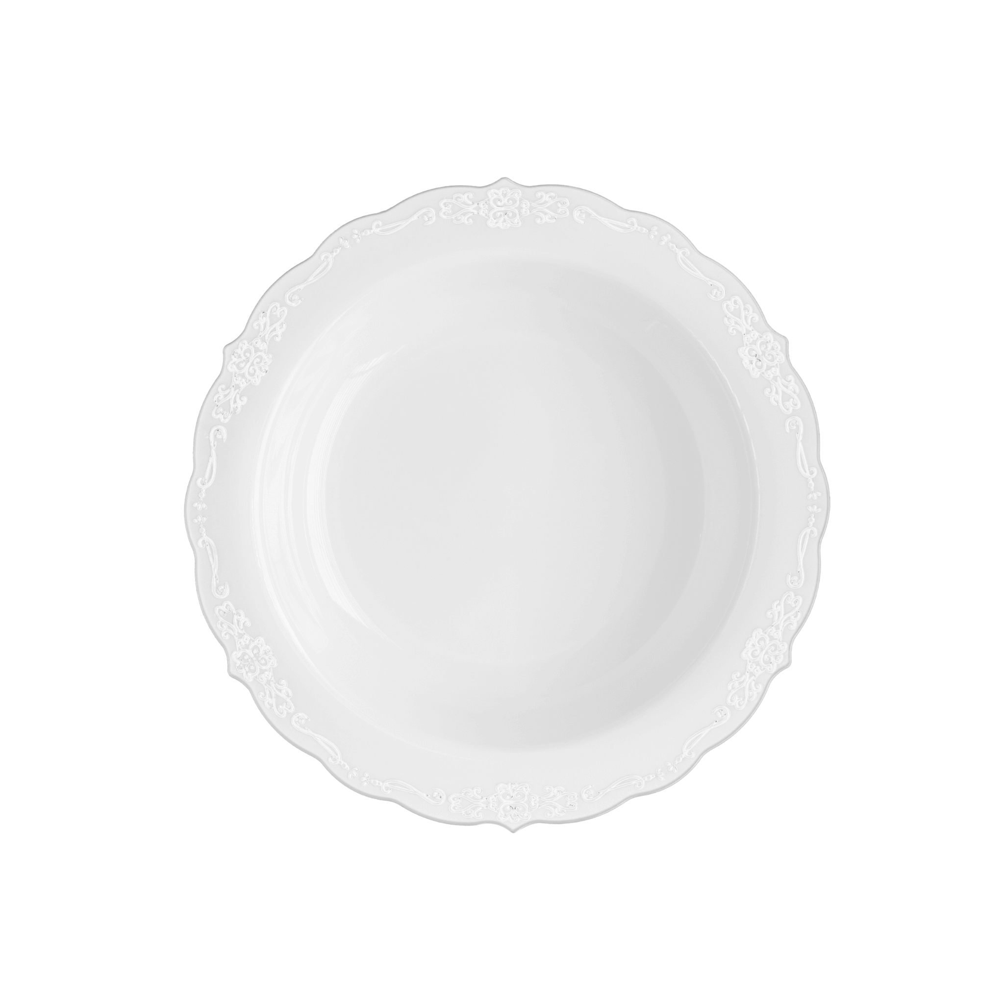 12 oz. Clear Victorian Design Plastic Bowls (120 Count) - Yom Tov Settings