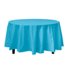 Turquoise Round Plastic Tablecloth | 48 Count - Yom Tov Settings