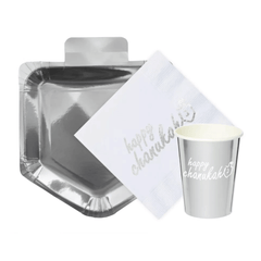 Silver Chanukah Paper Napkins (100 Count) - Yom Tov Settings