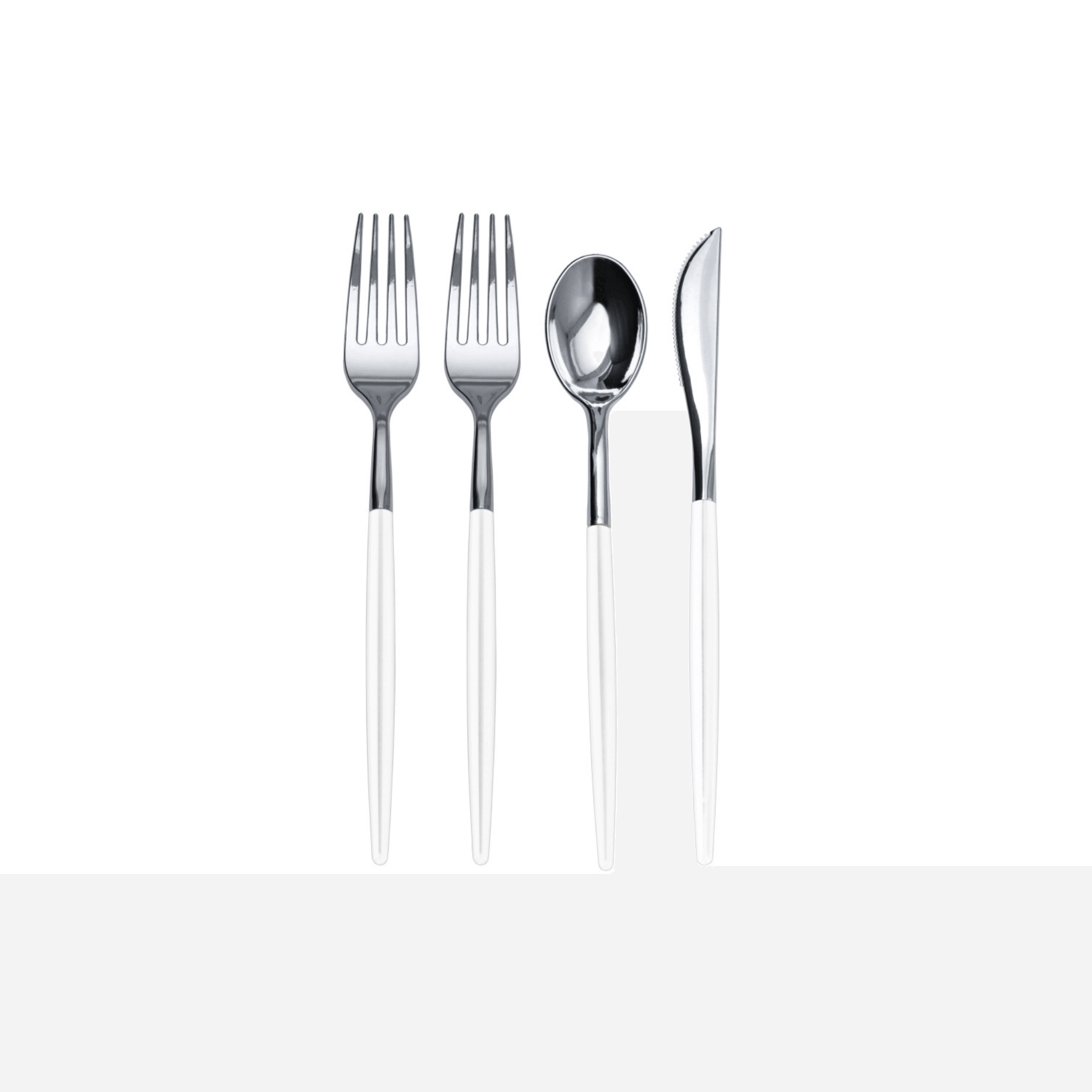 80 Piece White/Silver Cutlery Combo Set - Yom Tov Settings