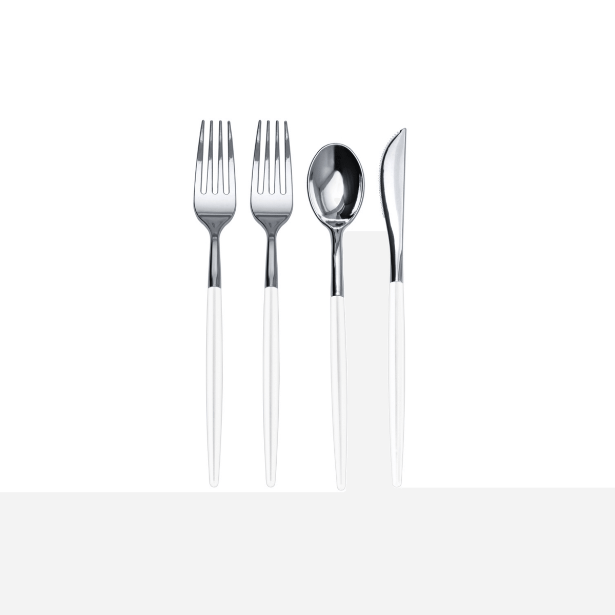 80 Piece White/Silver Cutlery Combo Set - Yom Tov Settings