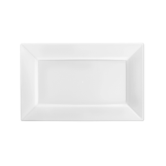 11.5" White Rectangular Plastic Plates (120 Count) - Yom Tov Settings