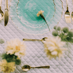 Mint/Gold Petal Plates - Combo Pack 120/120