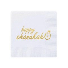 Gold Chanukah Paper Napkins (100 Count) - Yom Tov Settings