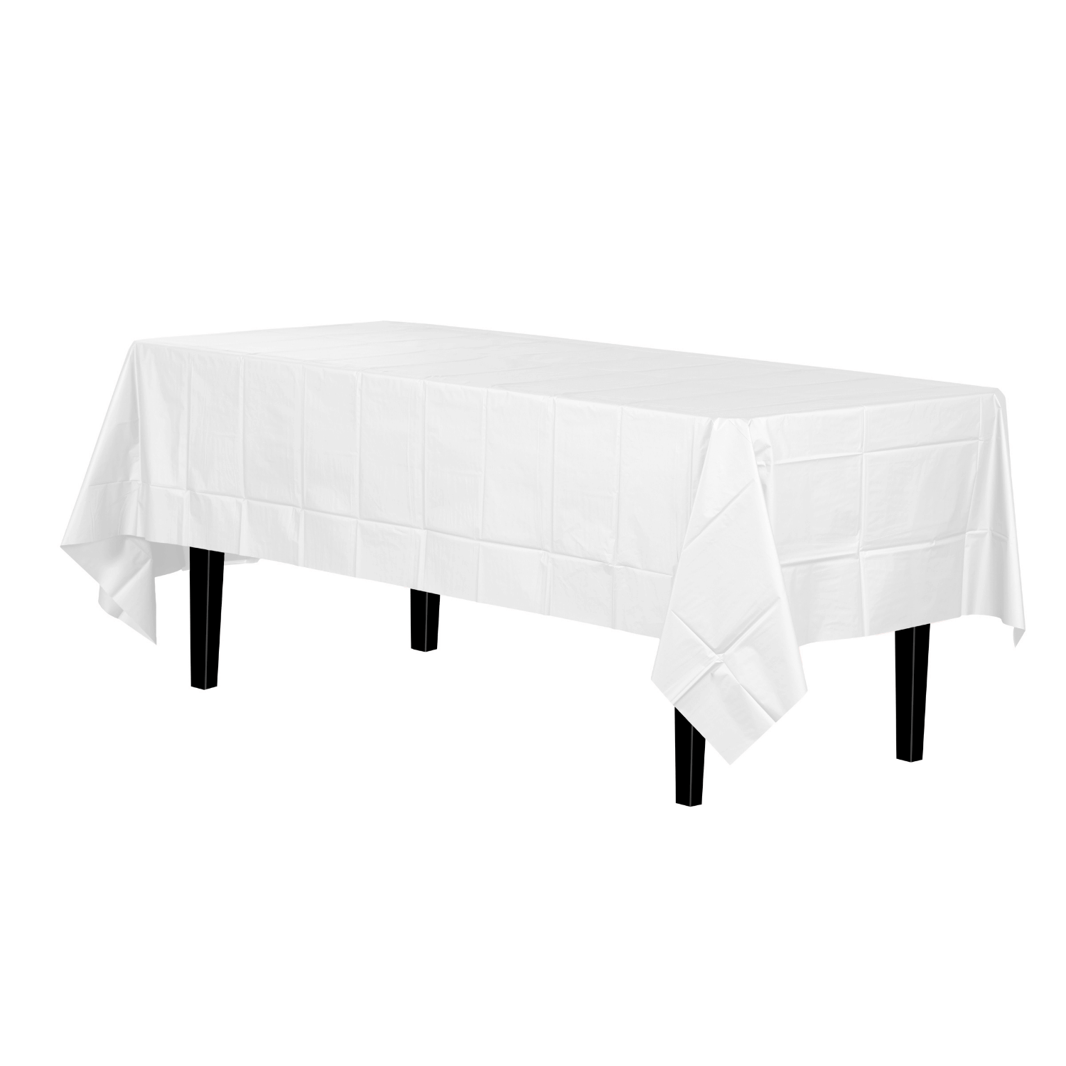 Premium White Plastic Tablecloth | 96 Count - Yom Tov Settings