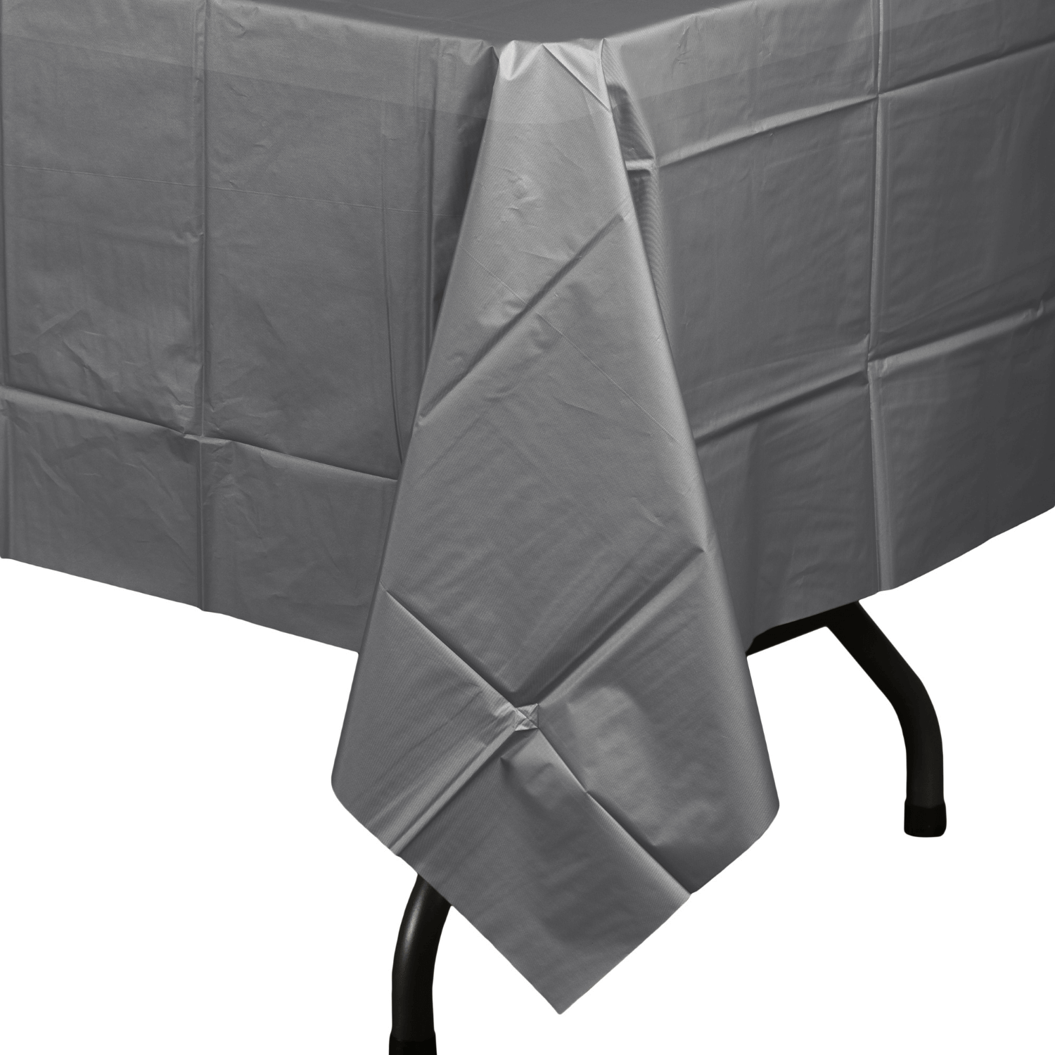 Premium Silver Plastic Tablecloth | 12 Count - Yom Tov Settings