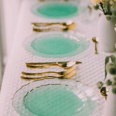 Mint/Gold Petal Plates - Combo Pack 120/120