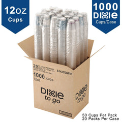 12 Oz. Dixie To Go Paper Cups | 1000 Count - Yom Tov Settings