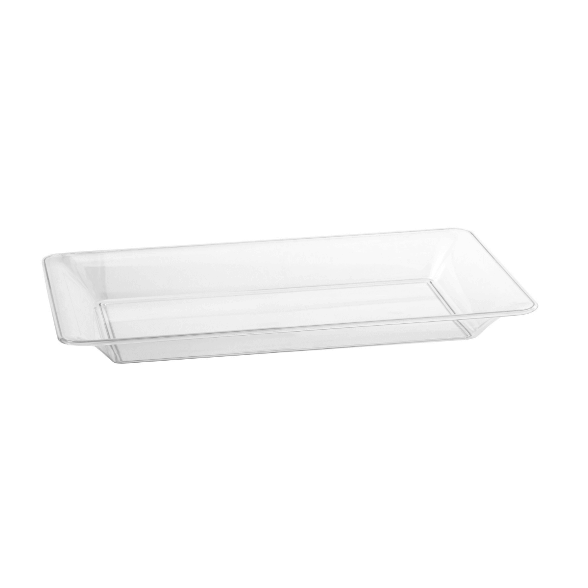 9.5" x 14.5" | Clear Rectangle Plastic Tray | 50 Pack - Yom Tov Settings